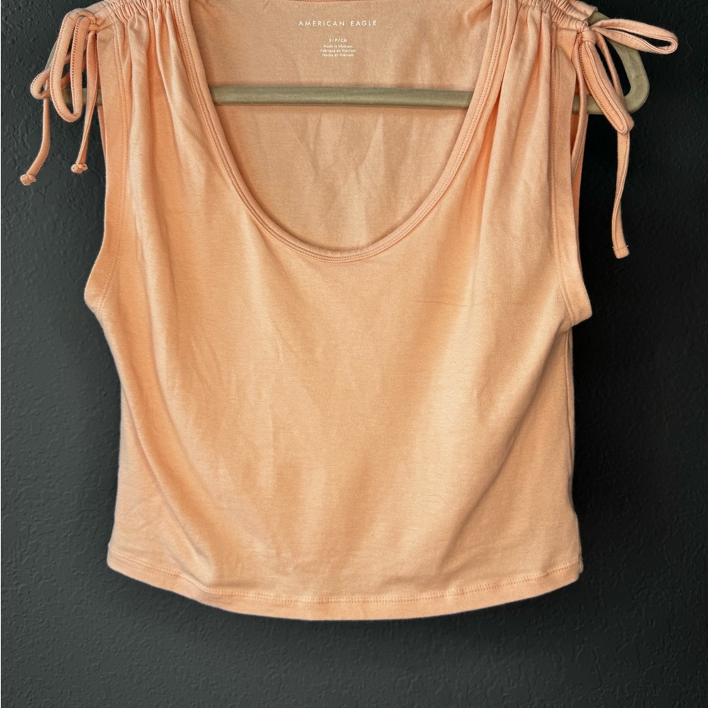 American Eagle Outfitters Light Orange Crop Tank Top